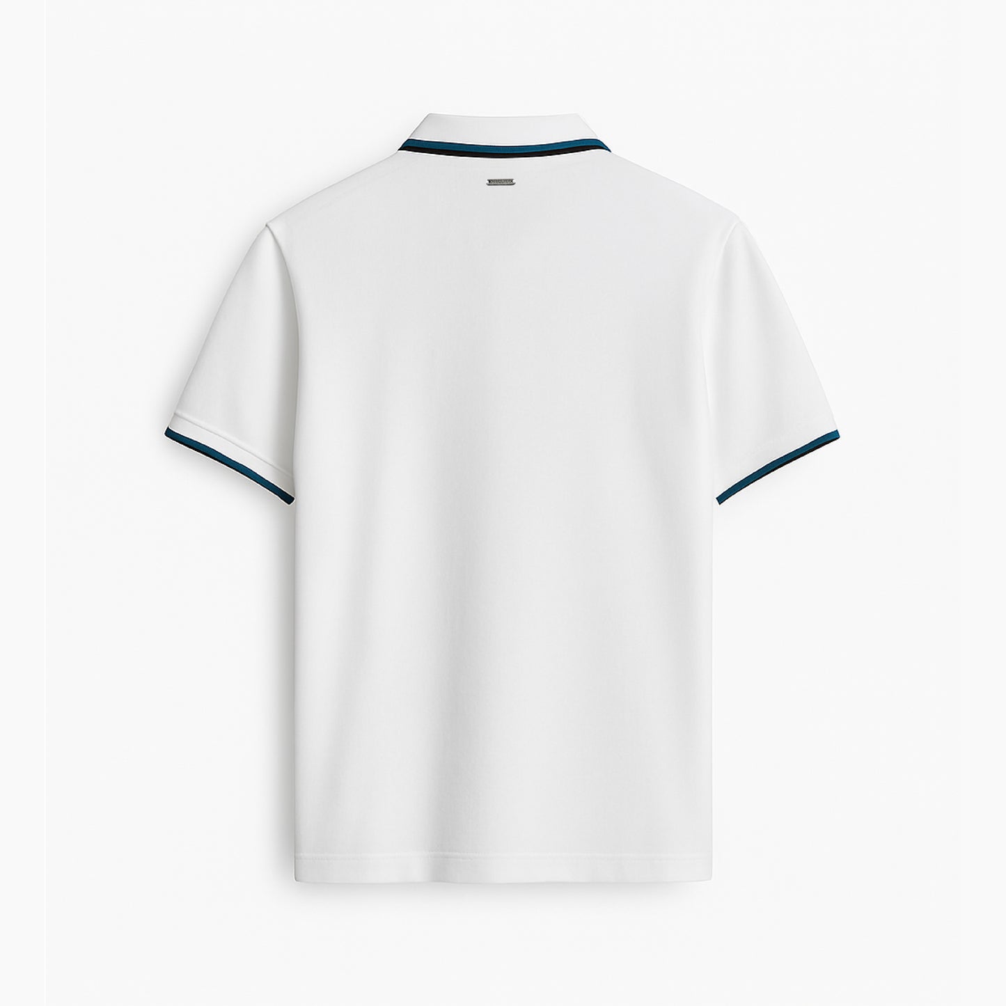 POLO WHITE-BLUE CON PLACA