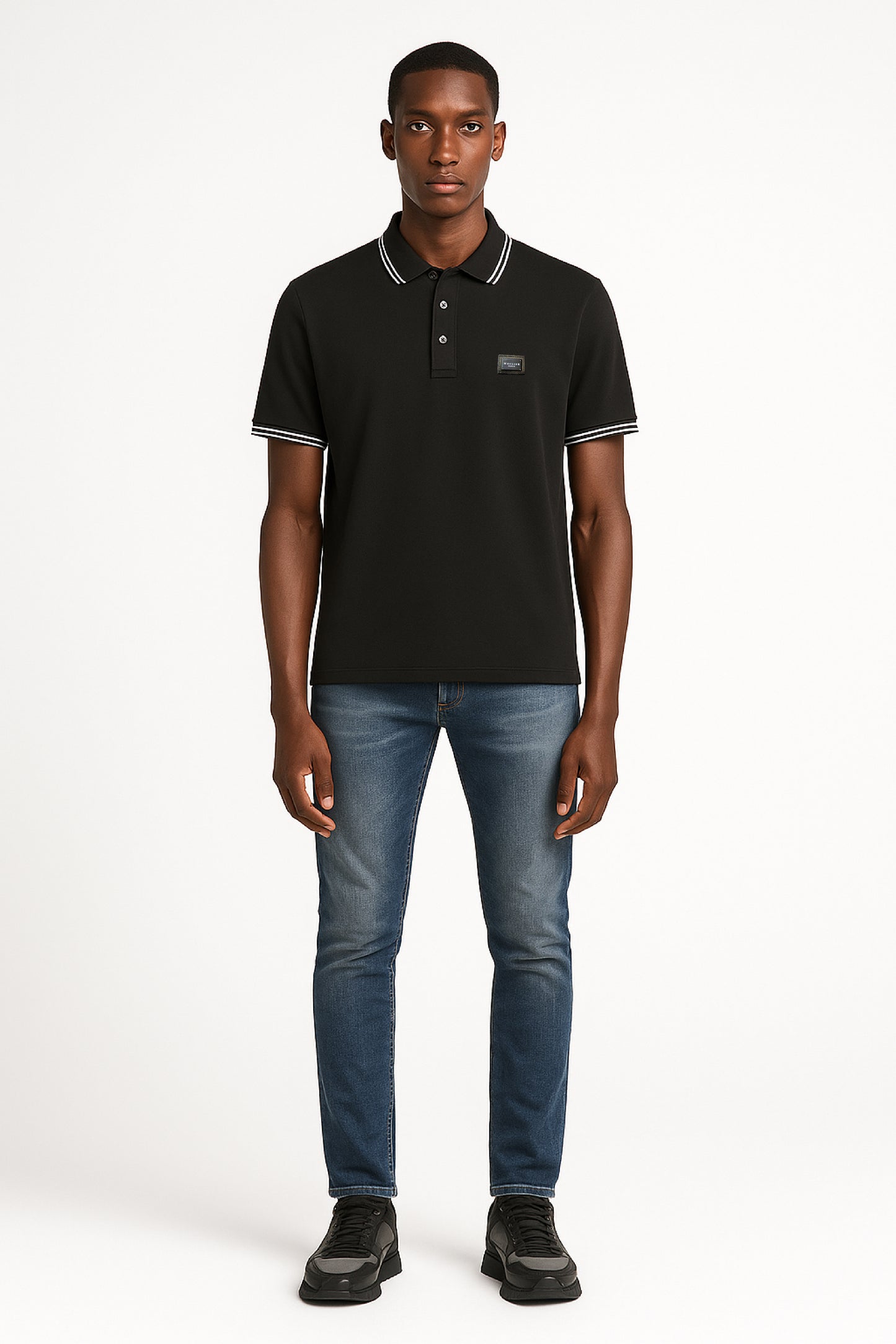 POLO GREY BASIC CON PLACA
