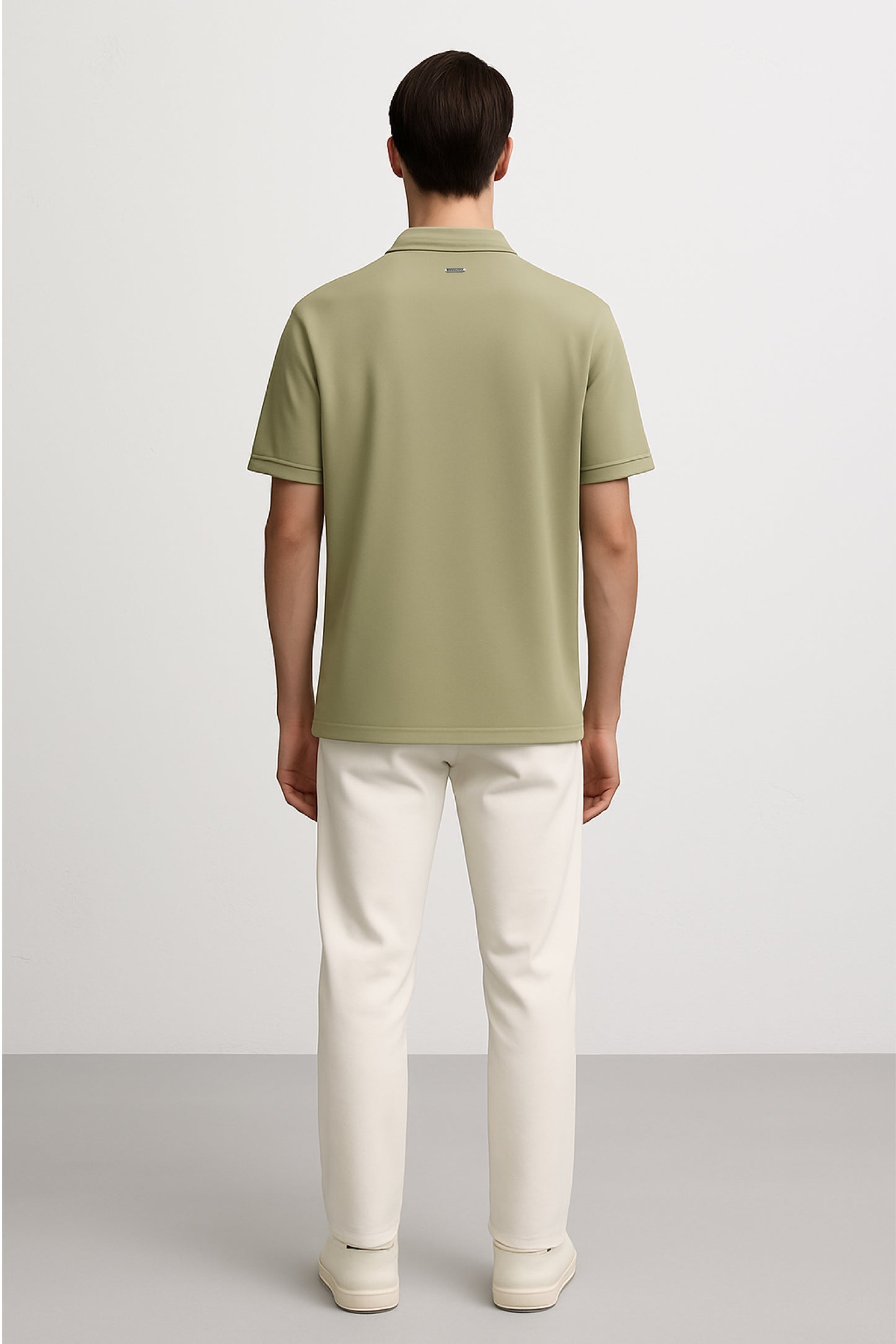 POLO GREEN GREY CON PLACA