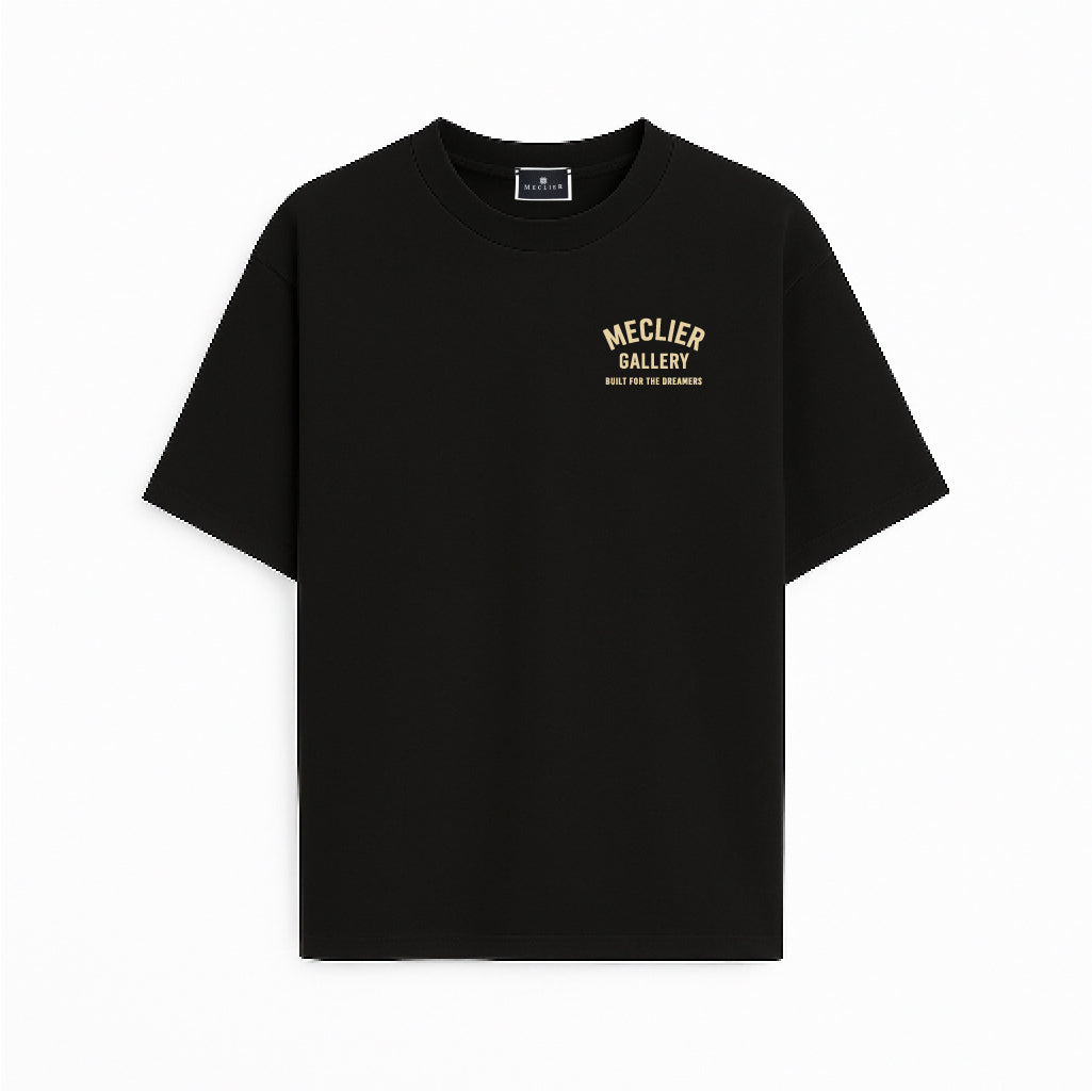 CAMISETA NEGRA CAFE CLARO BUILT FOR THE DREAMERS