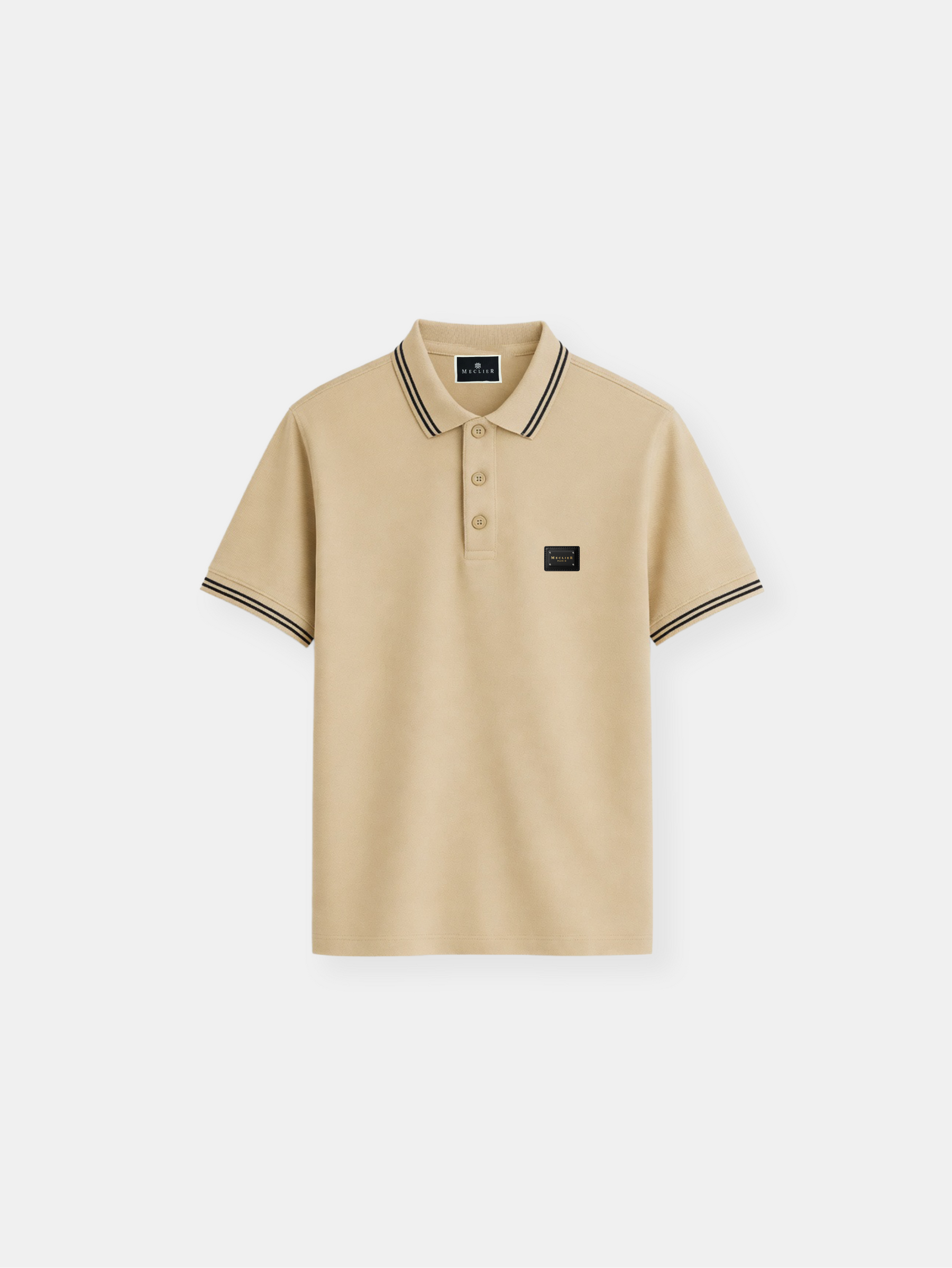 POLO BEIGE CON PLACA