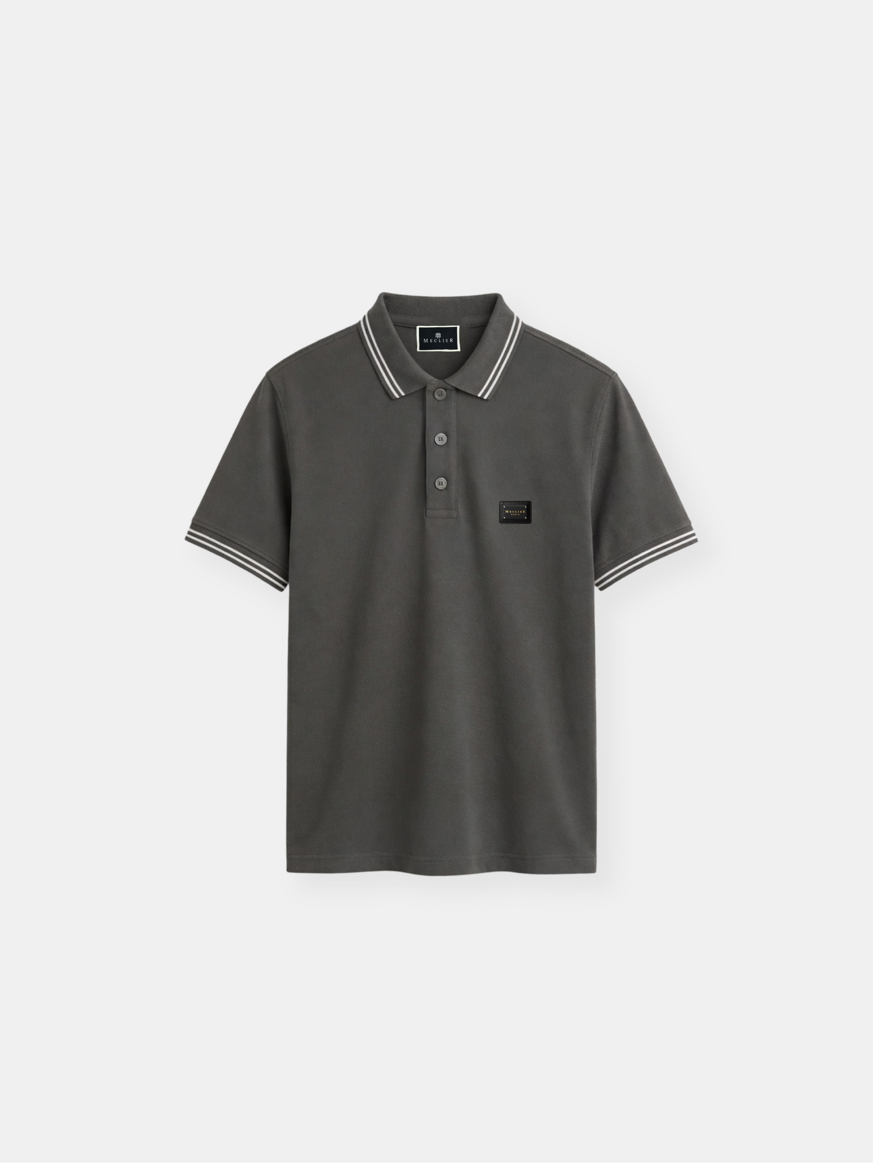 POLO GREY BASIC CON PLACA