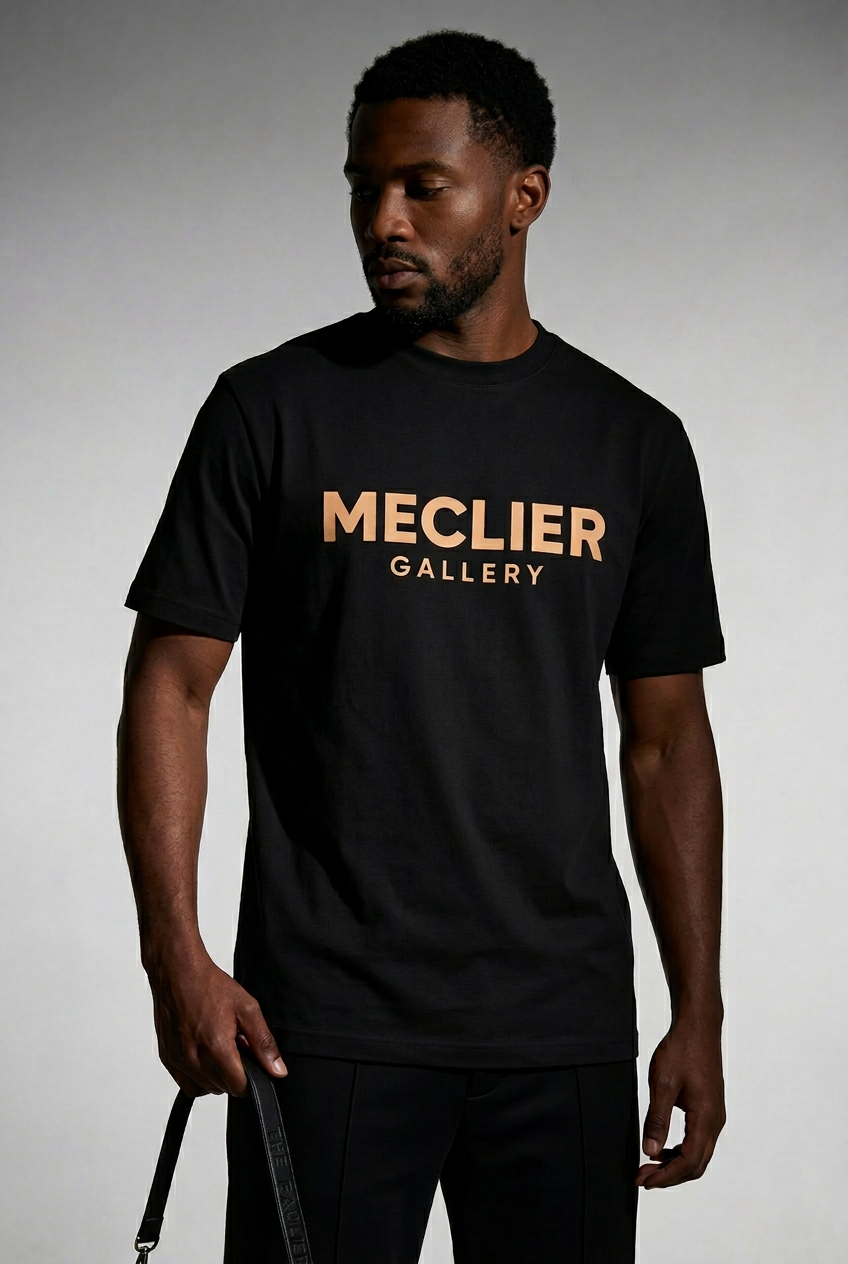 CAMISETA MECLIER MONOCHROME BLACK/BEIGE