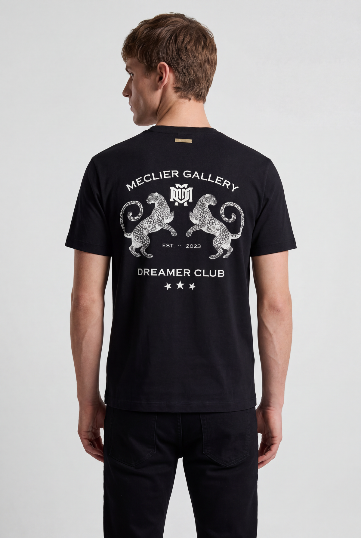 CAMISETA MECLIER GALLERY TWIN LEOPARDS BLACK/WHITE