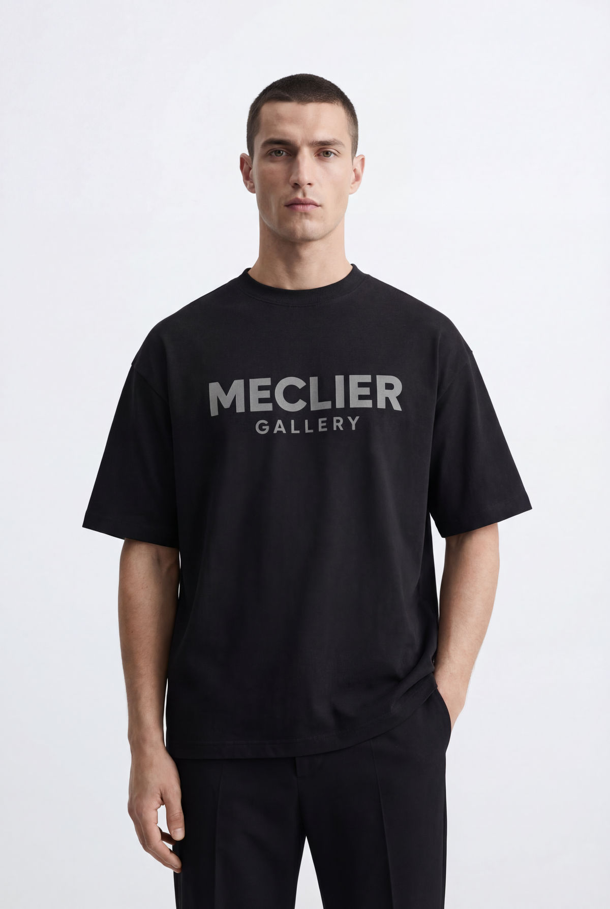 CAMISETA MECLIER OVERSIZE MONOCHROME BLACK/GREY