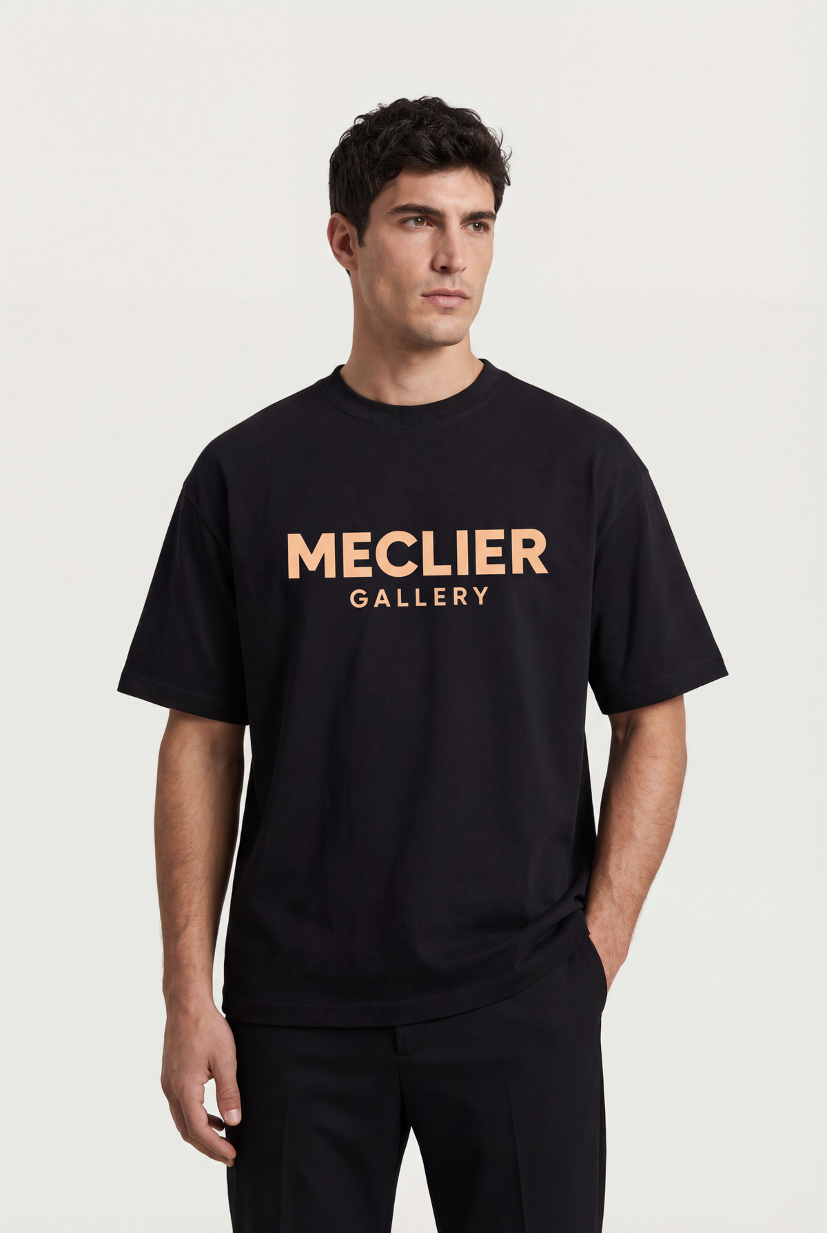 CAMISETA MECLIER OVERSIZE MONOCHROME BLACK/BEIGE