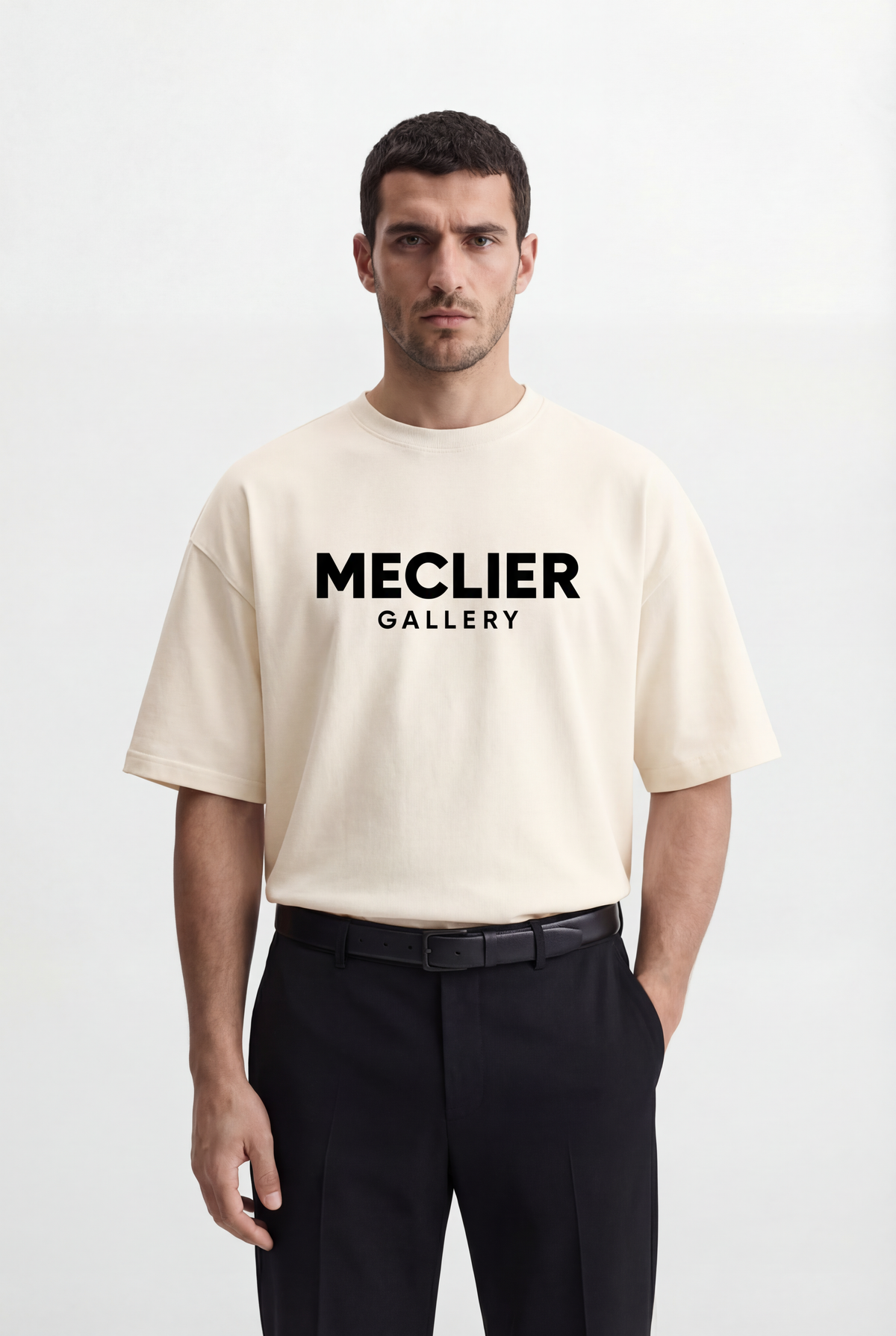 CAMISETA MECLIER OVERSIZE MONOCHROME CREAM/BLACK