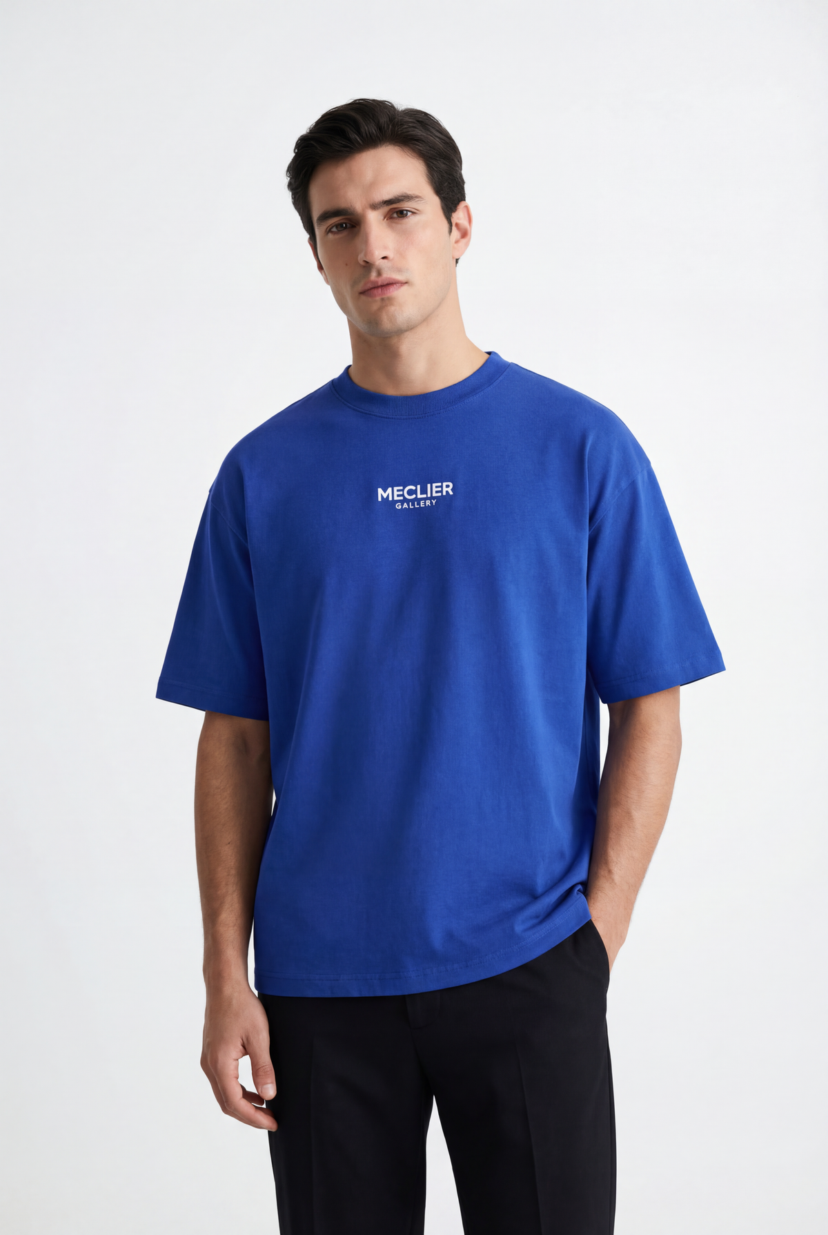 CAMISETA MECLIER OVERSIZE BADGE BLUE/WHITE