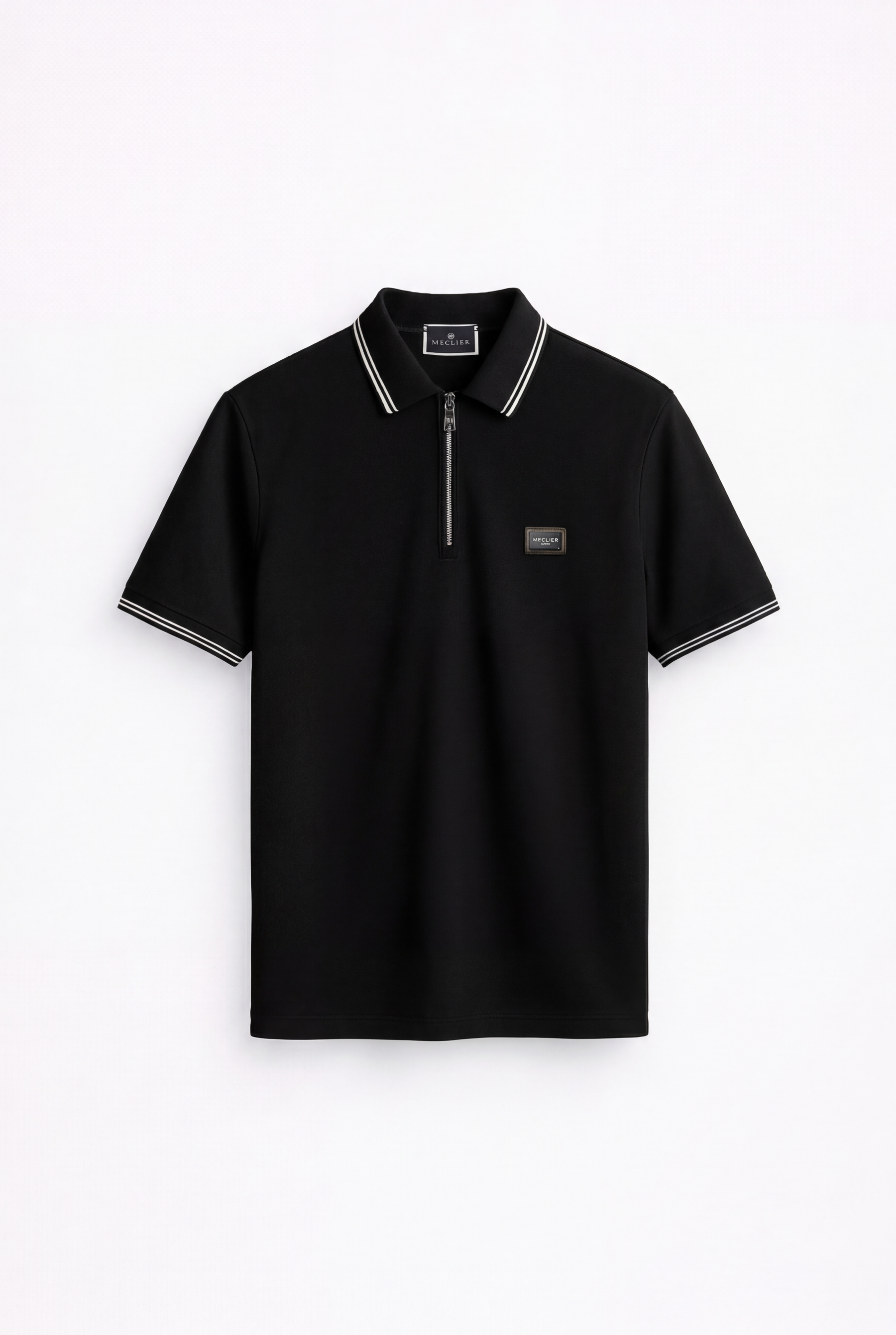POLO BLACK CON PLACA Y CREMALLERA